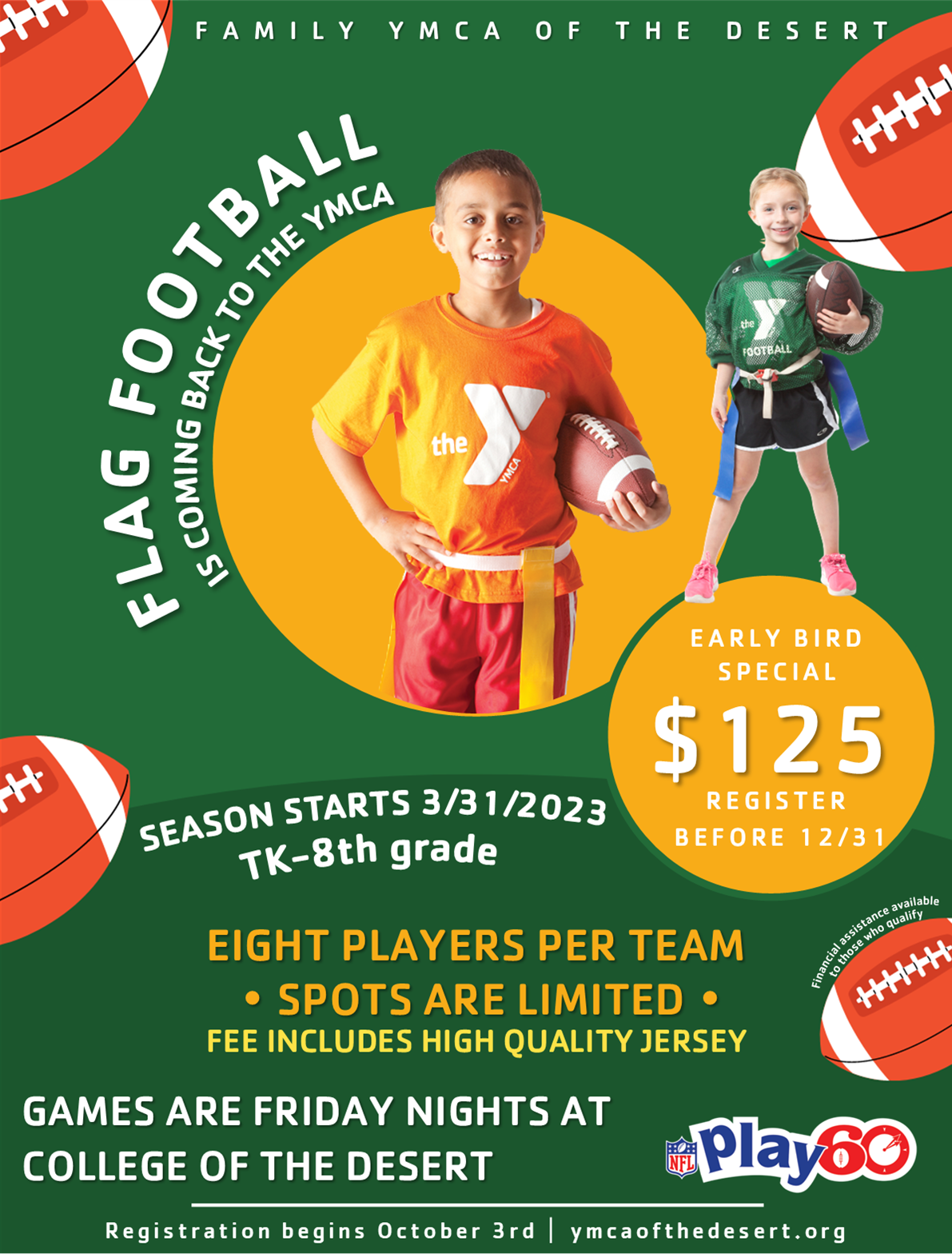 Family YMCA of the Desert - Licensed Childcare and Youth Programs|Flag Football YMCA