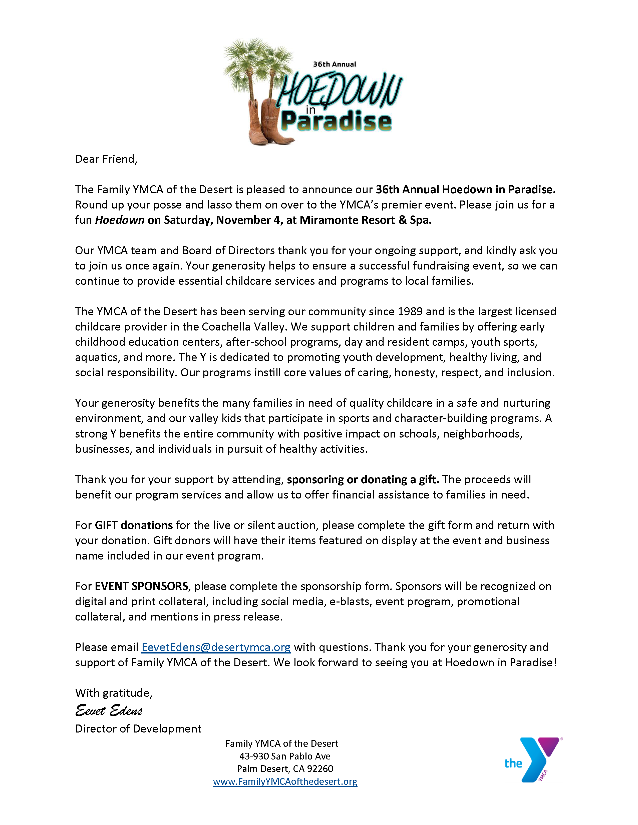 Family YMCA of the Desert - Licensed Childcare and Youth Programs|HD23 Gift & Sponsor Letter FINAL