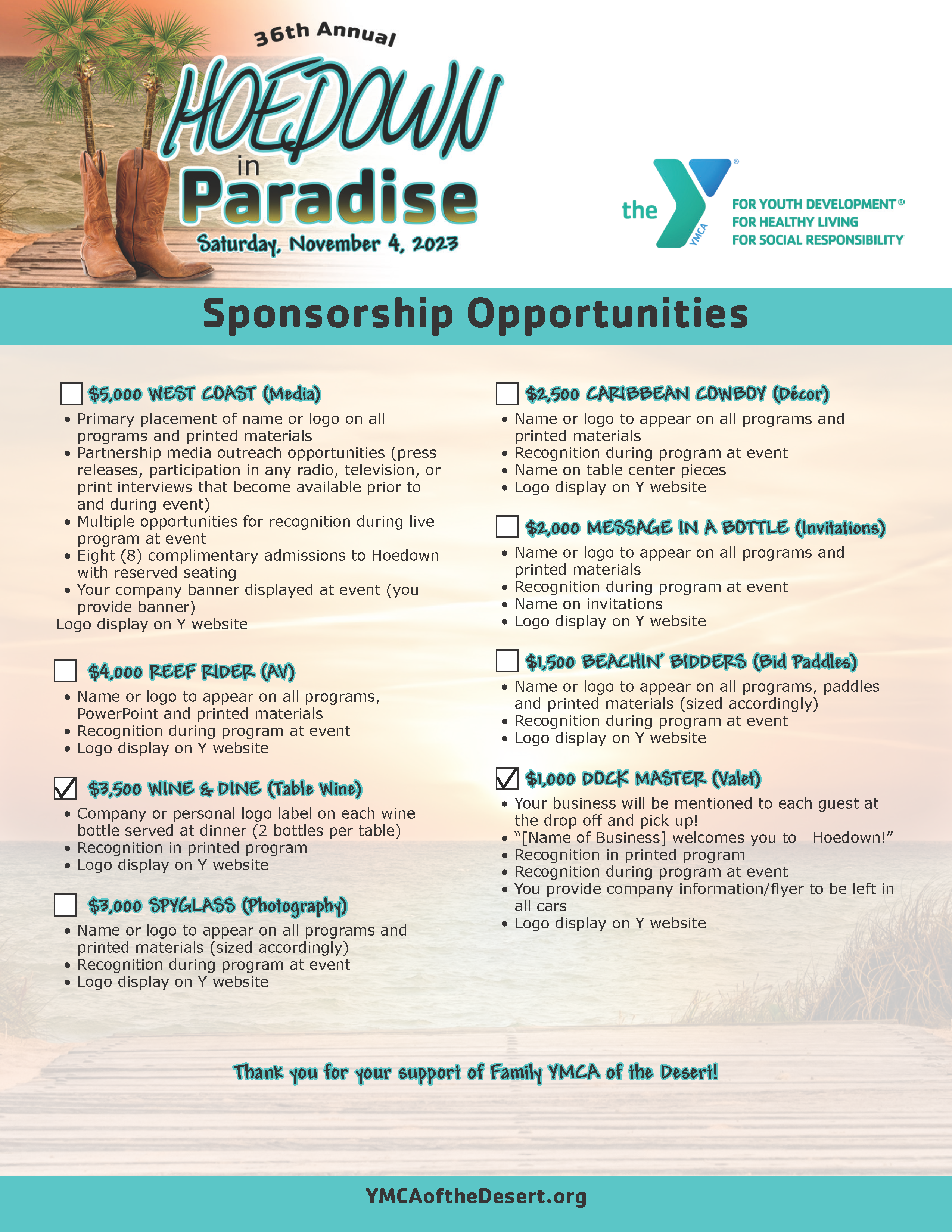 Family YMCA of the Desert - Licensed Childcare and Youth Programs|Hoedown 2023 Sponsorship Form Final 7 25 w sponsors_Page_2