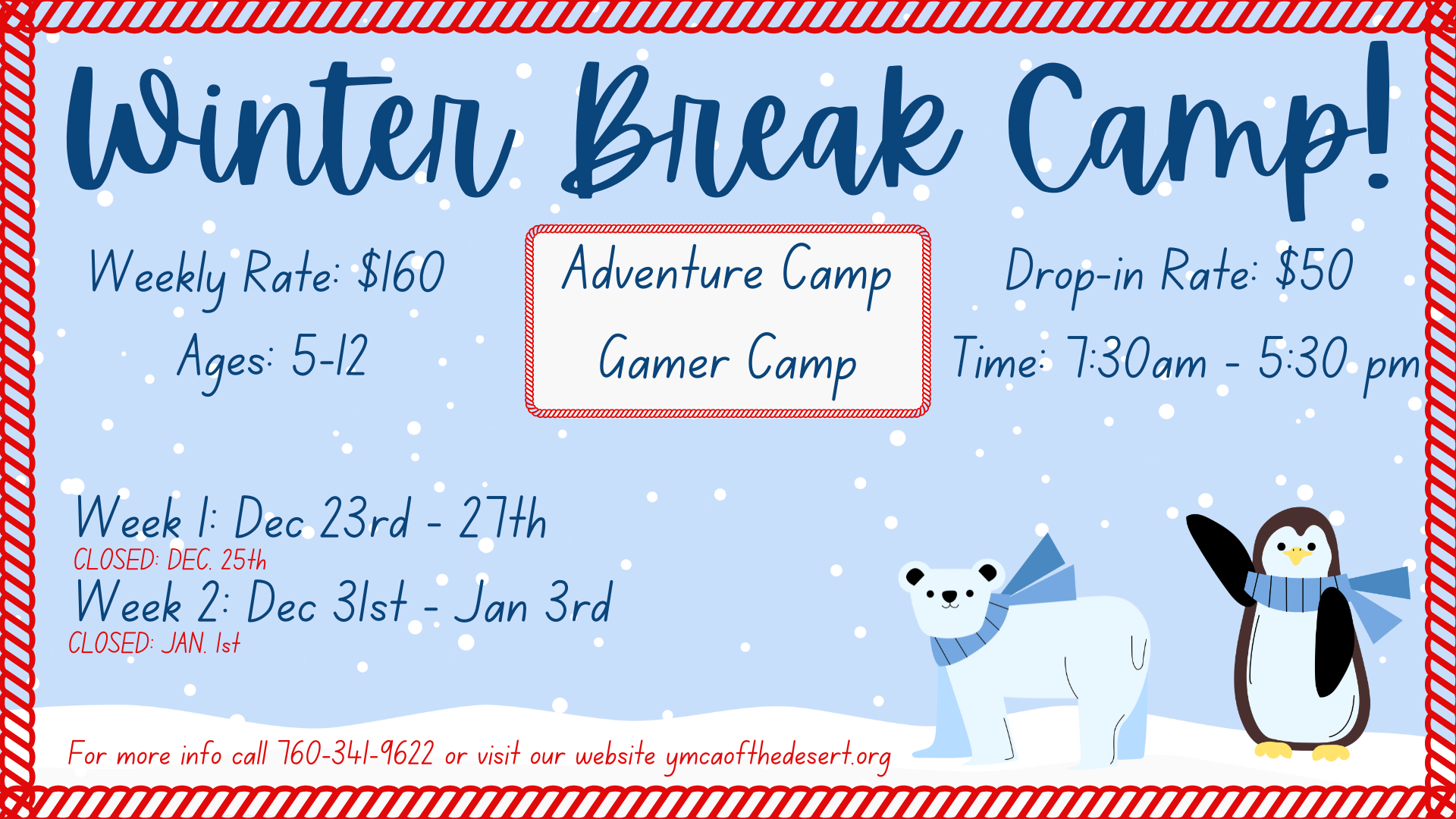 Family YMCA of the Desert - Licensed Childcare and Youth Programs | Winter Break Camp 2024