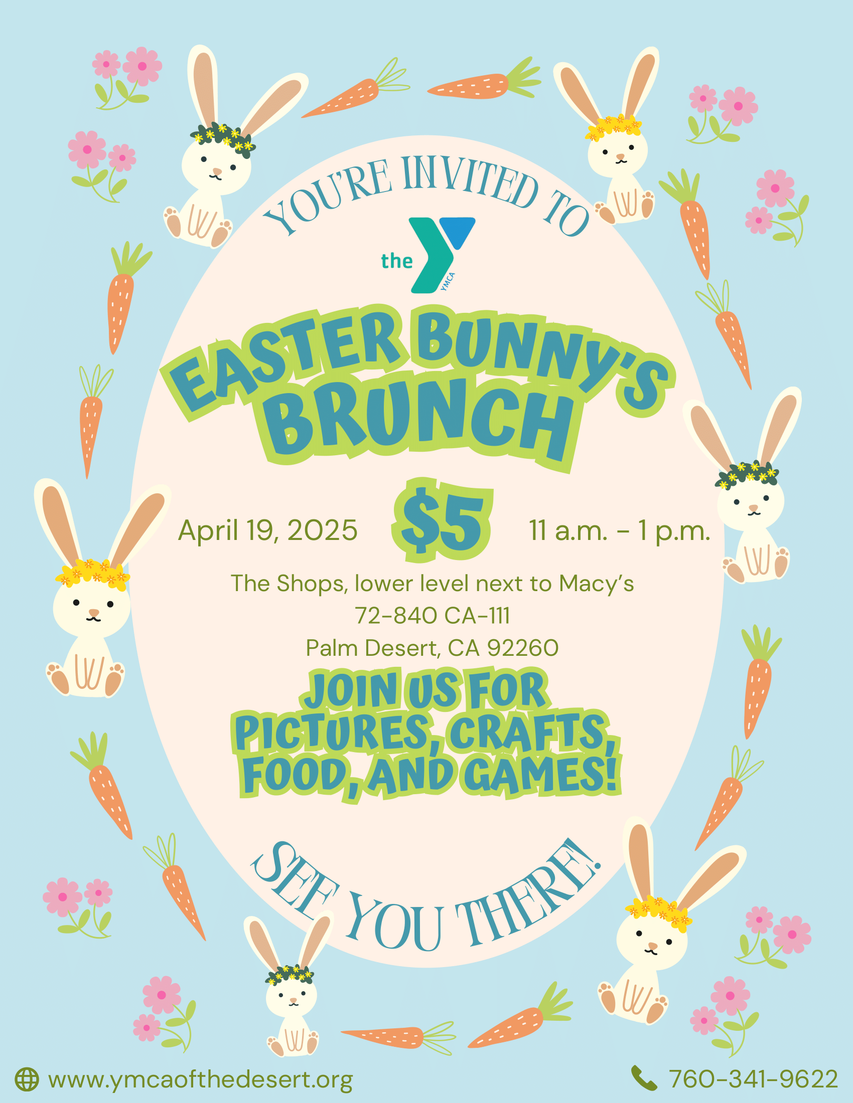 Family YMCA of the Desert - Licensed Childcare and Youth Programs | Easter Bunny Brunch